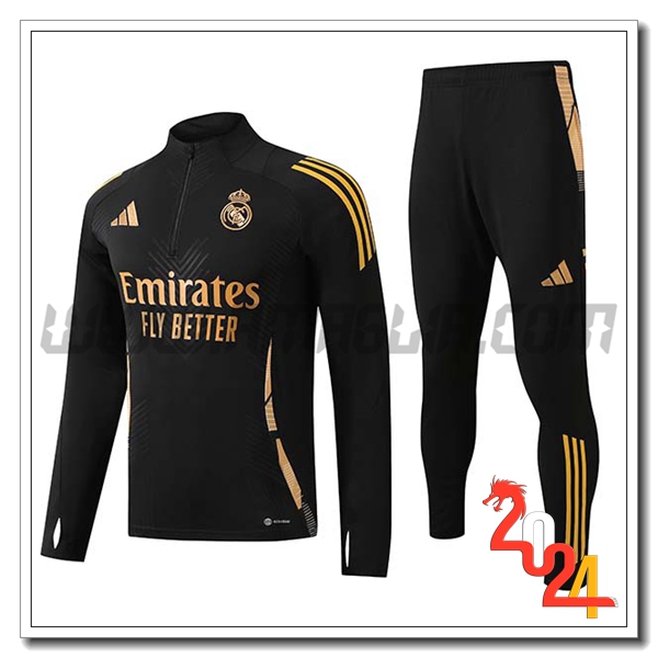 Tuta Allenamento Real Madrid Nero/Giallo 2024 2025-02