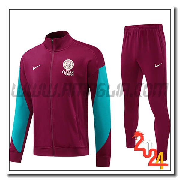 Tuta Allenamento Giacca PSG viola/Verde 2024 2025