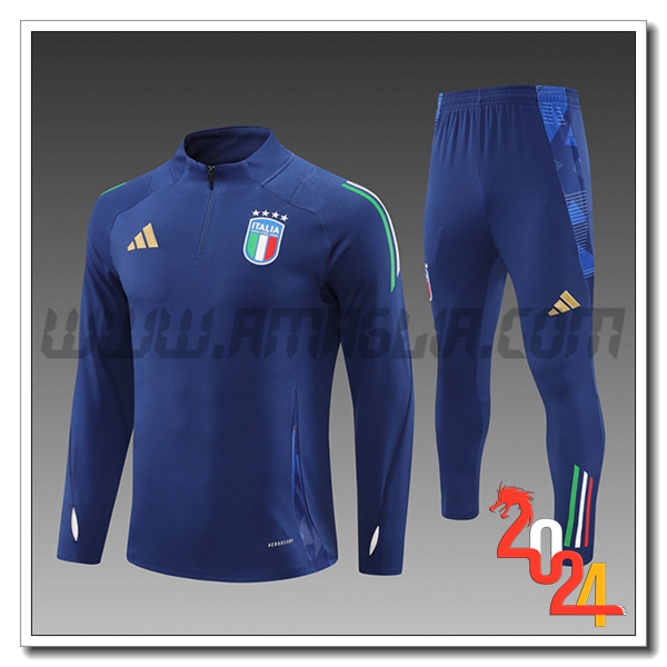 Tuta Allenamento Italia Bambino Blu Reale 2024 2025 -02