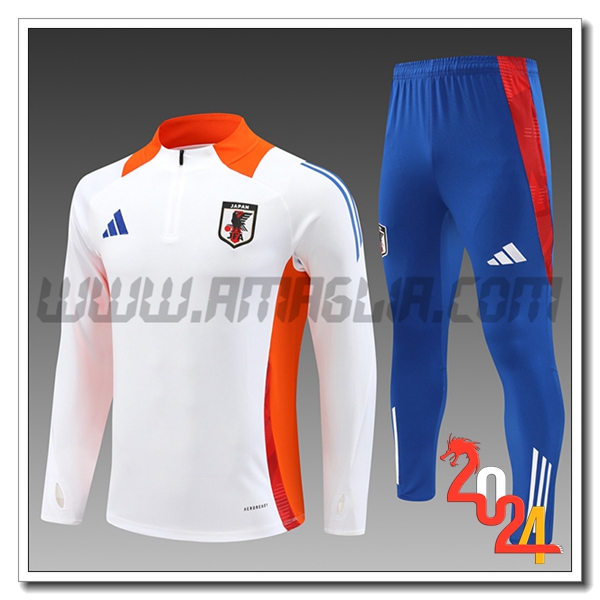 Tuta Allenamento Giappone Bambino Bianco/Arancia/Blu 2024 2025