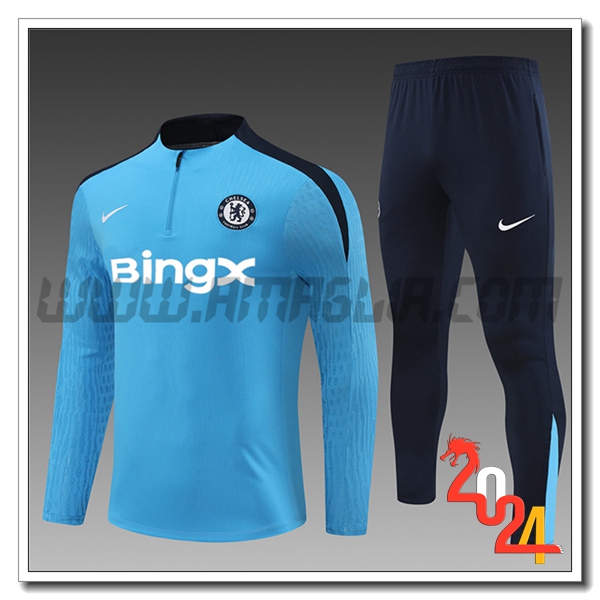 Tuta Allenamento FC Chelsea Bambino Blu/Nero 2024 2025 -02