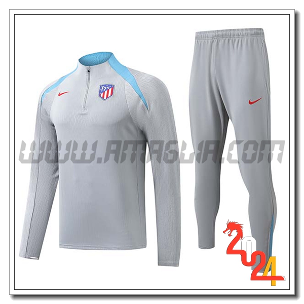 Tuta Allenamento Atletico Madrid Bambino Grigio/Blu 2024 2025