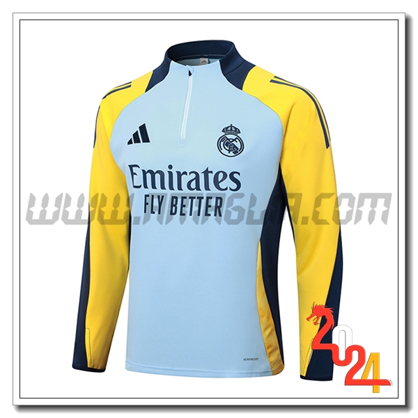Felpa Allenamento Real Madrid Blu/Giallo 2024 2025