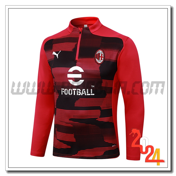 Felpa Allenamento AC Milan Rosso/Nero 2024 2025