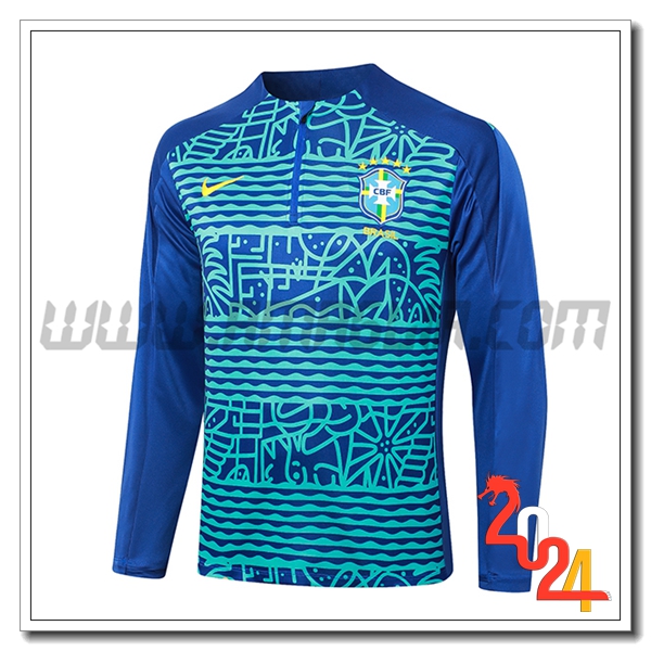 Felpa Allenamento Brasile Blu 2024 2025
