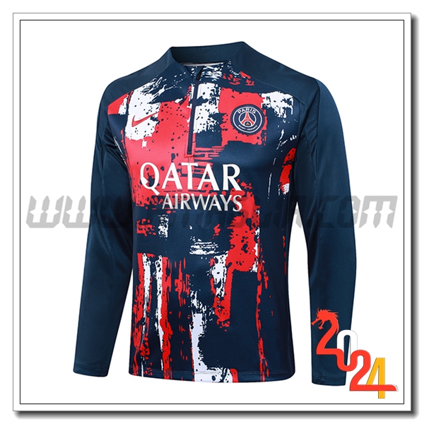 Felpa Allenamento PSG Rosso/Blu/Bianco 2024 2025