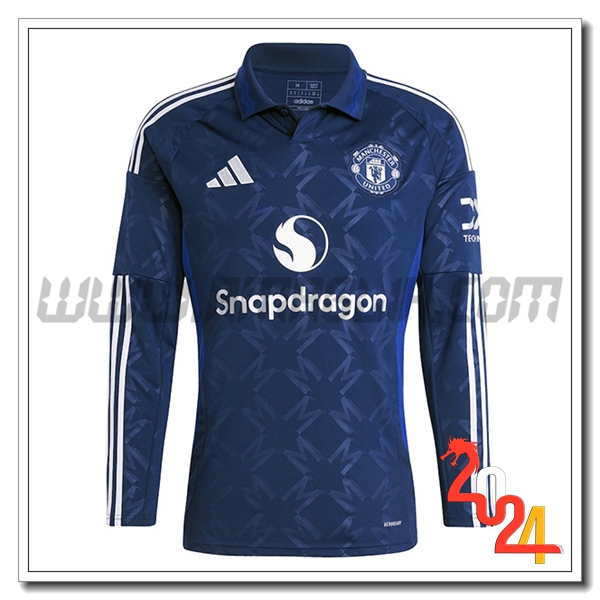 Seconda Nuovo Maglia Manchester United Maniche lunghe 2024 2025