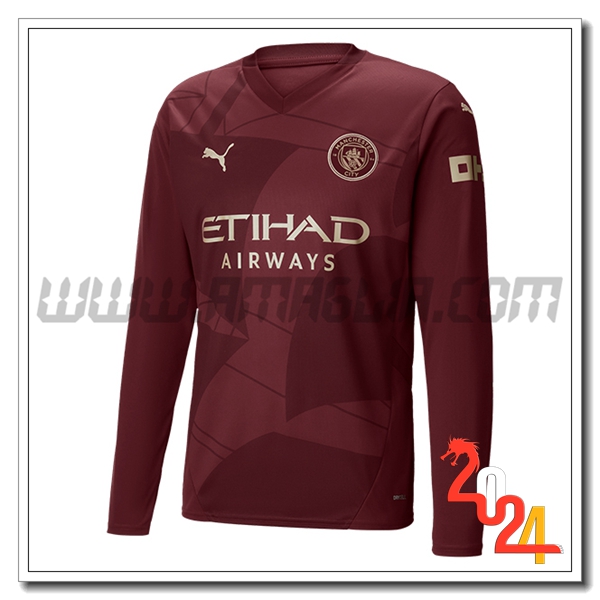 Terzo Nuovo Maglia Manchester City Maniche lunghe 2024 2025