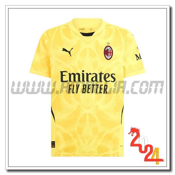 Maglia Calcio Portiere AC Milan 2024 2025 Giallo