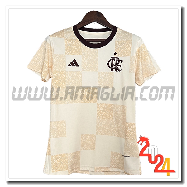 Maglia Calcio Flamengo Donne Edizione speciale 2024 2025 Beige