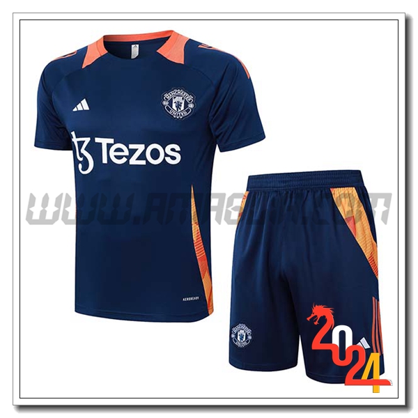 Kit Maglia Allenamento Manchester United Blu/Arancia 2024 2025