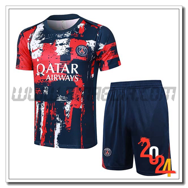Kit Maglia Allenamento PSG Rosso/Blu 2024 2025
