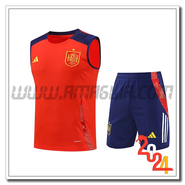 Kit Canotta Allenamento Spagna Rosso/Blu 2024 2025