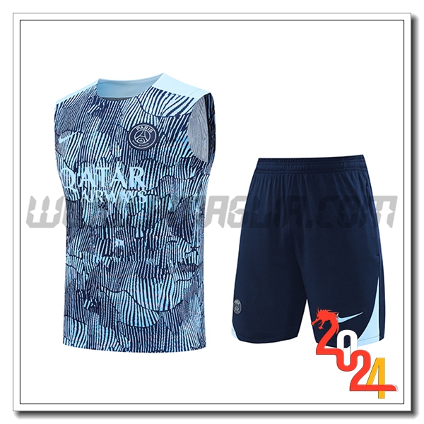 Kit Canotta Allenamento PSG Blu/Nero 2024 2025