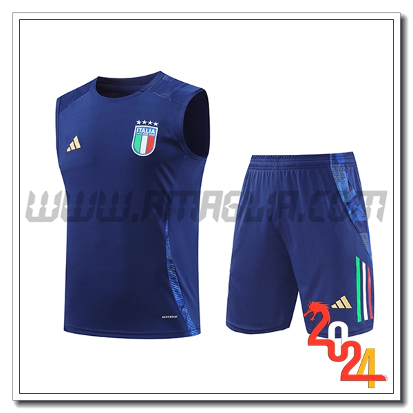 Kit Canotta Allenamento Italia Blu/Bianco 2024 2025