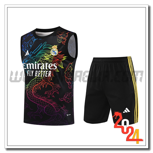 Kit Canotta Allenamento Real Madrid Nero 2024 2025