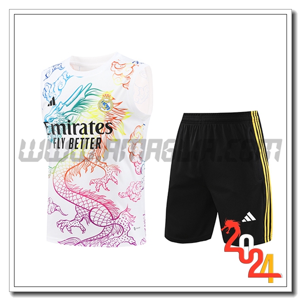 Kit Canotta Allenamento Real Madrid Bianco 2024 2025
