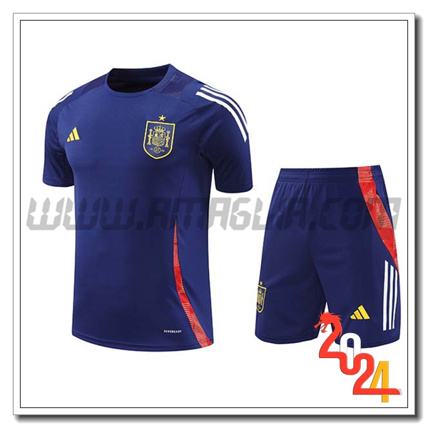 Kit Maglia Allenamento Spagna Blu/Rosso 2024 2025