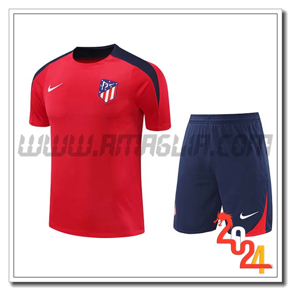 Kit Maglia Allenamento Atletico Madrid Rosso/Blu 2024 2025