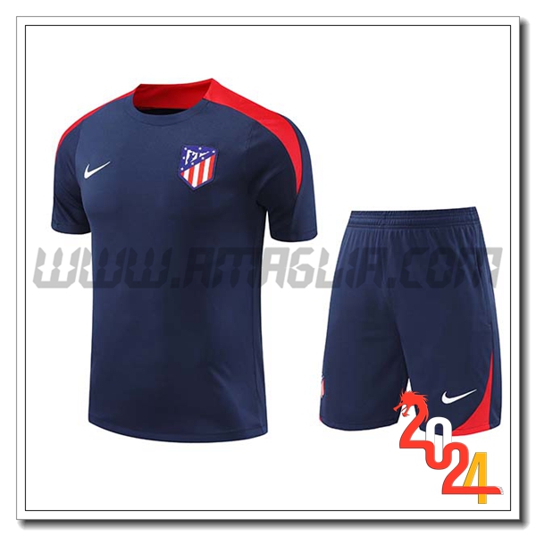 Kit Maglia Allenamento Atletico Madrid Blu/Rosso 2024 2025