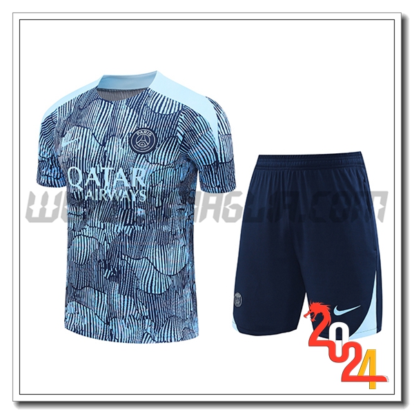 Kit Maglia Allenamento PSG Blu/Nero 2024 2025