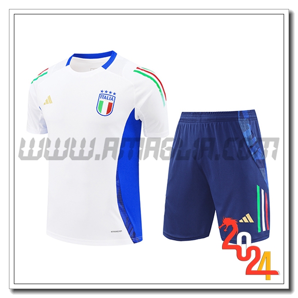 Kit Maglia Allenamento Italia Bianco/Blu 2024 2025