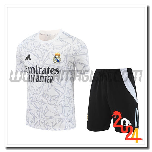 Kit Maglia Allenamento Real Madrid Bianco/Grigio 2024 2025