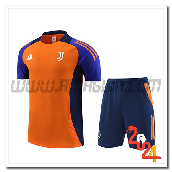 Kit Maglia Allenamento Juventus Arancia/Blu 2024 2025