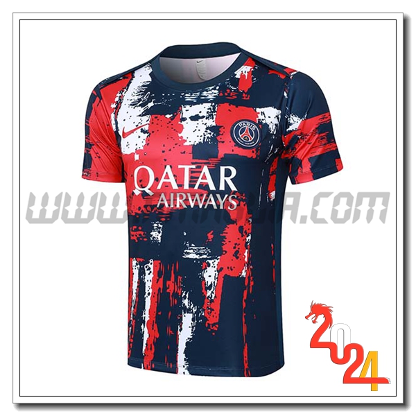T Shirt Allenamento PSG Rosso/Blu 2024 2025