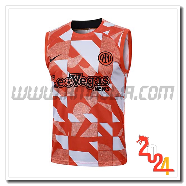 Canotta Allenamento Inter Milan Arancia/Bianco 2024 2025