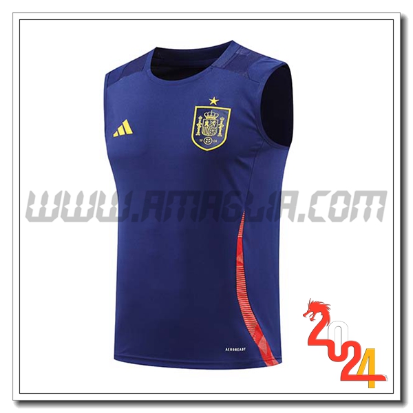 Canotta Allenamento Spagna Blu/Rosso 2024 2025