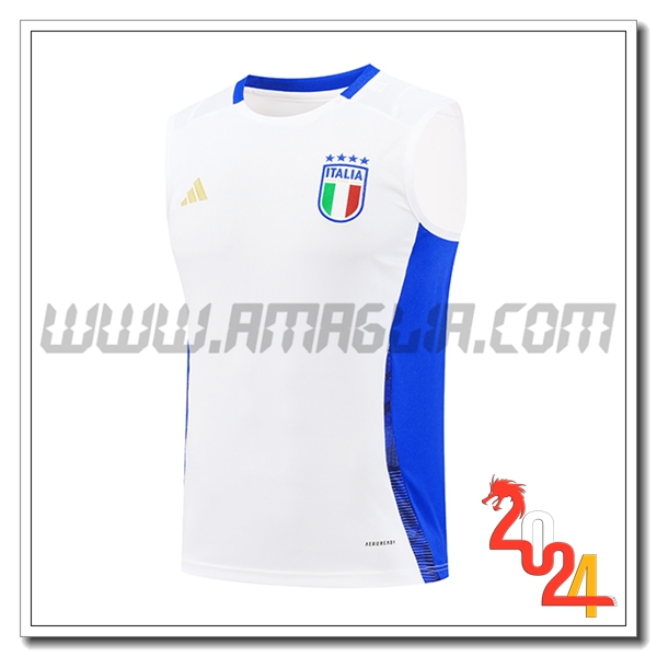 Canotta Allenamento Italia Bianco/Blu 2024 2025