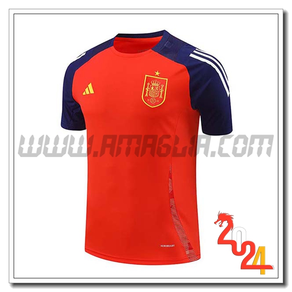 T Shirt Allenamento Spagna Rosso/Blu 2024 2025
