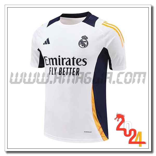 T Shirt Allenamento Real Madrid Bianco/Blu/Arancia 2024 2025