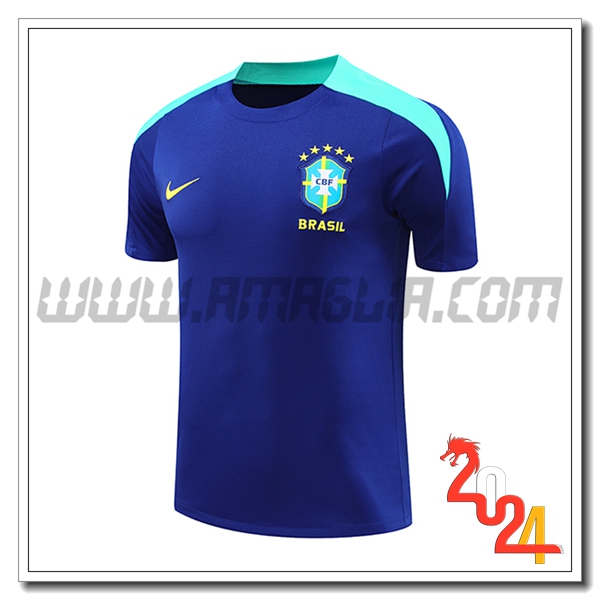 T Shirt Allenamento Brasile Blu 2024 2025