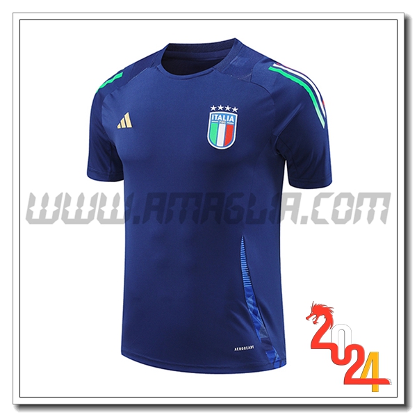 T Shirt Allenamento Italia Blu 2024 2025