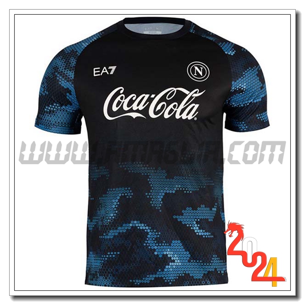 T Shirt Allenamento SSC Napoli Nero/Blu 2024 2025