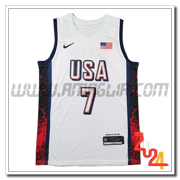 Maglia USA (DURANT #7) 2024/25 Bianco/Nero/Rosso