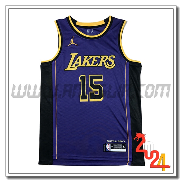 Maglia Los Angeles Lakers (REAVES #15) 2024/25 viola/Nero/Giallo -02