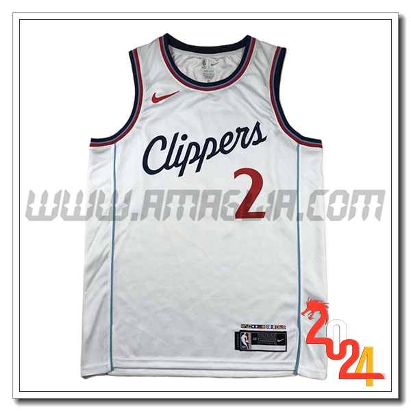 Maglia Los Angeles Clippers (LEONARD #2) 2024/25 Bianco -03