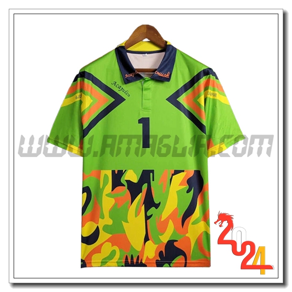Maglia Retro Portiere Messico Verde/GIALLO