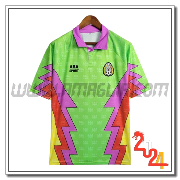 Maglia Retro Portiere Messico Verde/Viola