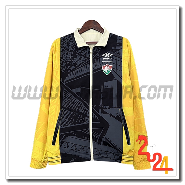 Giacca A Vento Fluminense Nero/Giallo 2024 2025