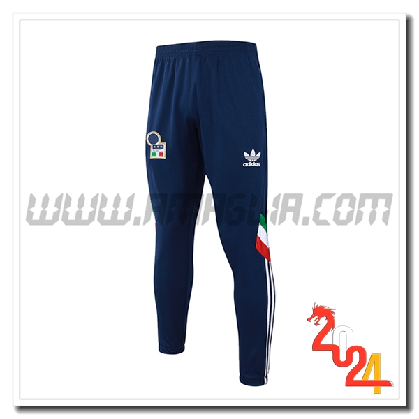 Pantaloni Allenamento Italia Blu Reale 2024 2025 -03