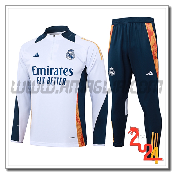 Tuta Allenamento Real Madrid Bianco/Blu/Arancia 2024 2025