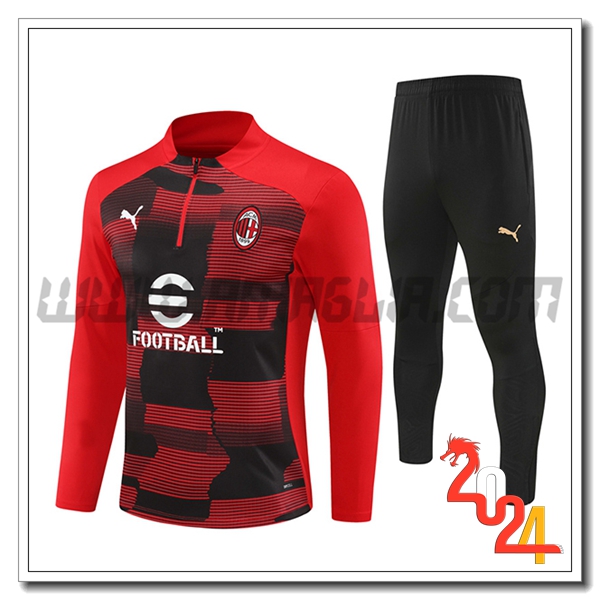 Tuta Allenamento AC Milan Rosso/Nero 2024 2025 -03
