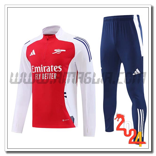 Tuta Allenamento Arsenal Rosso/Bianco 2024 2025