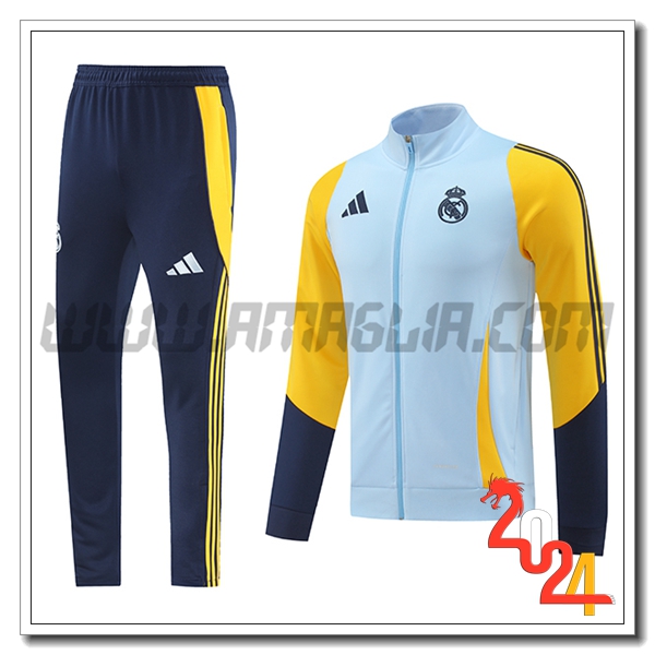Tuta Allenamento Giacca Real Madrid Blu/Giallo 2024 2025