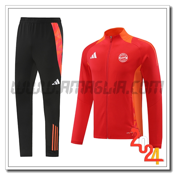 Tuta Allenamento Giacca Bayern Monaco Rosso/Arancia 2024 2025