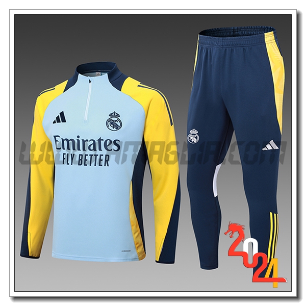 Tuta Allenamento Real Madrid Bambino Blu/Giallo 2024 2025 -02